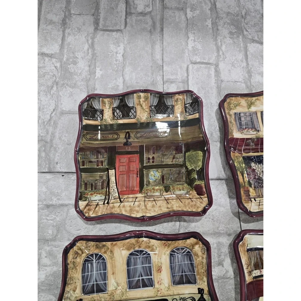 4 Certified International Kate McRostie Plates French Boulevard series 9